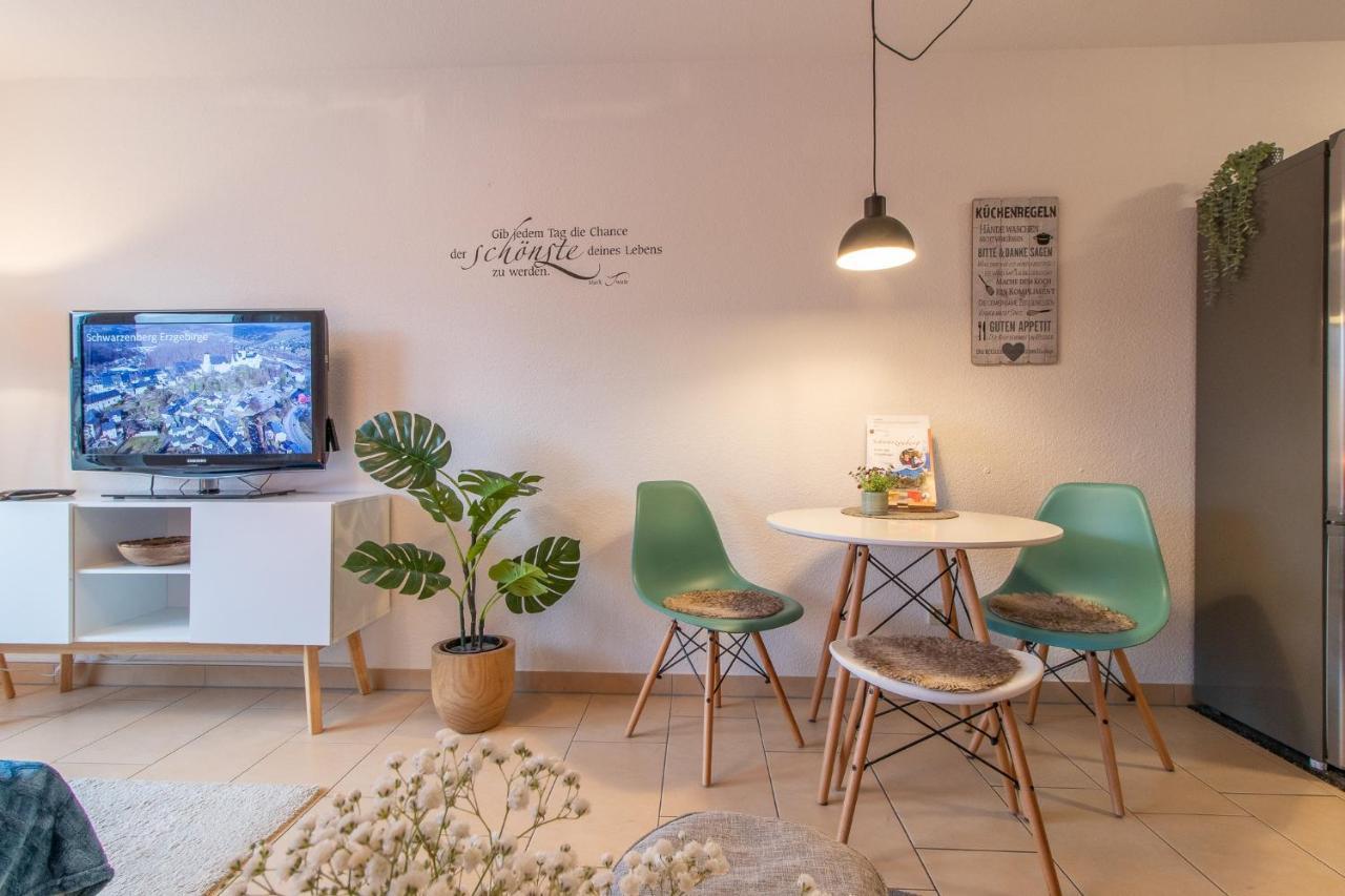 Modernes Apartment im Grünen,WLAN, TV, Kaffee, Parken Schwarzenberg  Exterior foto